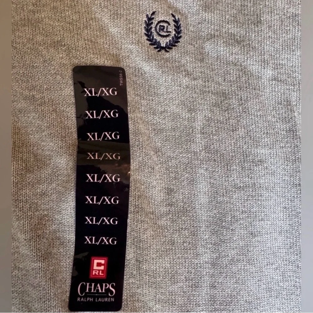 Ralph Lauren Gray V-Neck Men's Sweater Size XL 100% Cotton